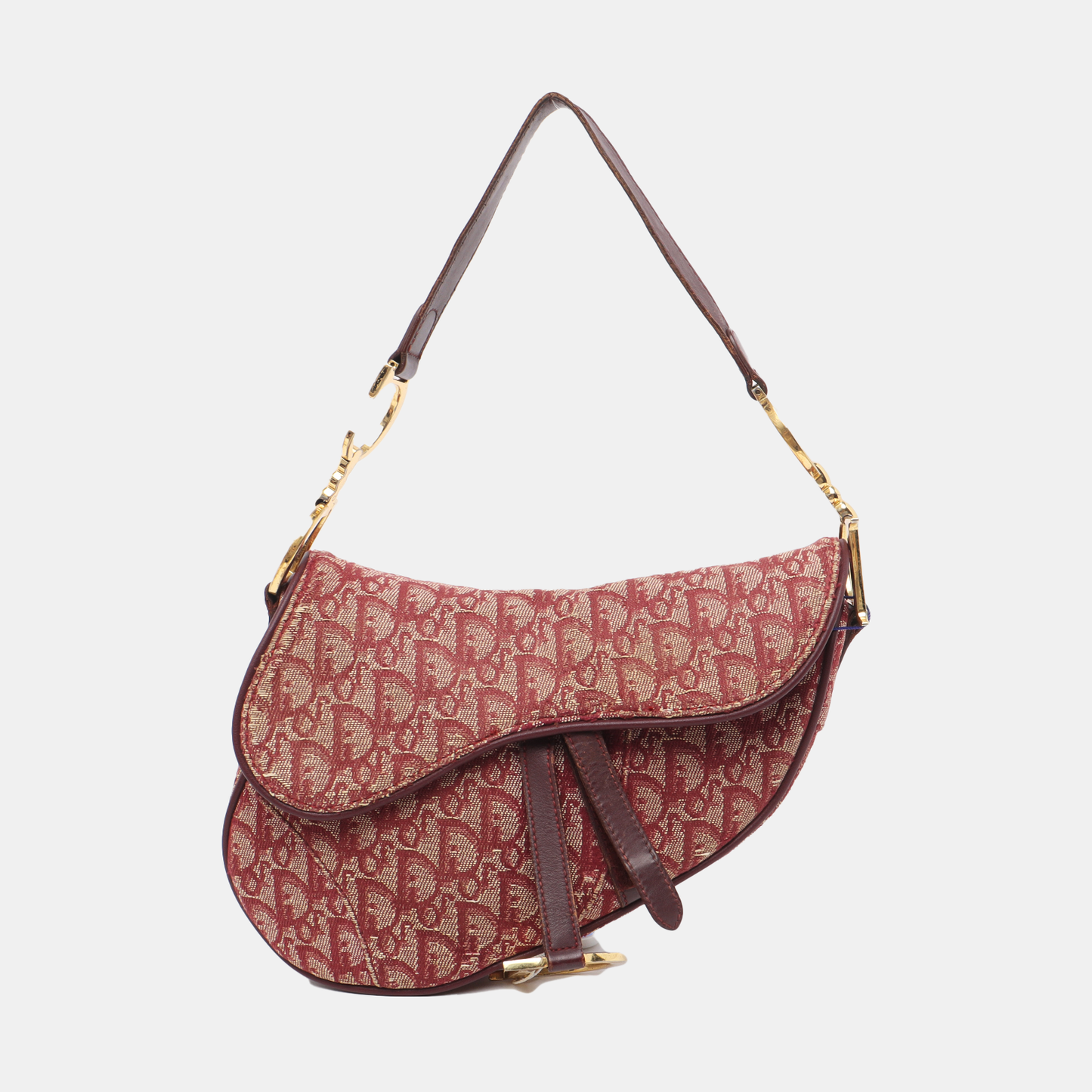 Dior Saddle   Red Burgundy Oblique