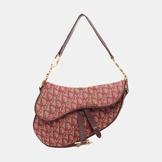 Dior Saddle   Red Burgundy Oblique