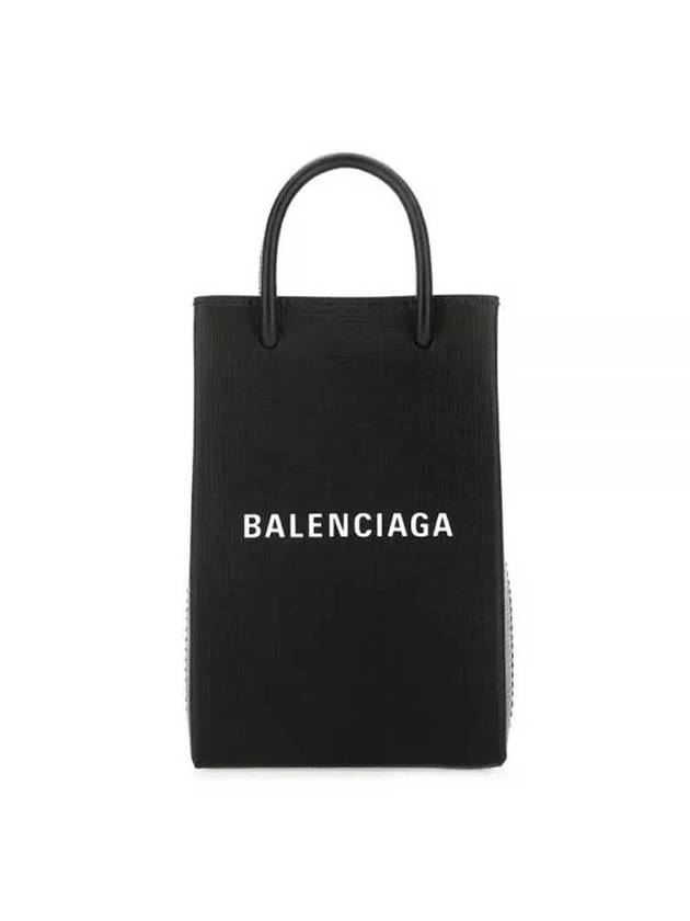 Luxury Balenciaga Trending 2025 Logo Print Phone Holder Small Cross Bag Black
