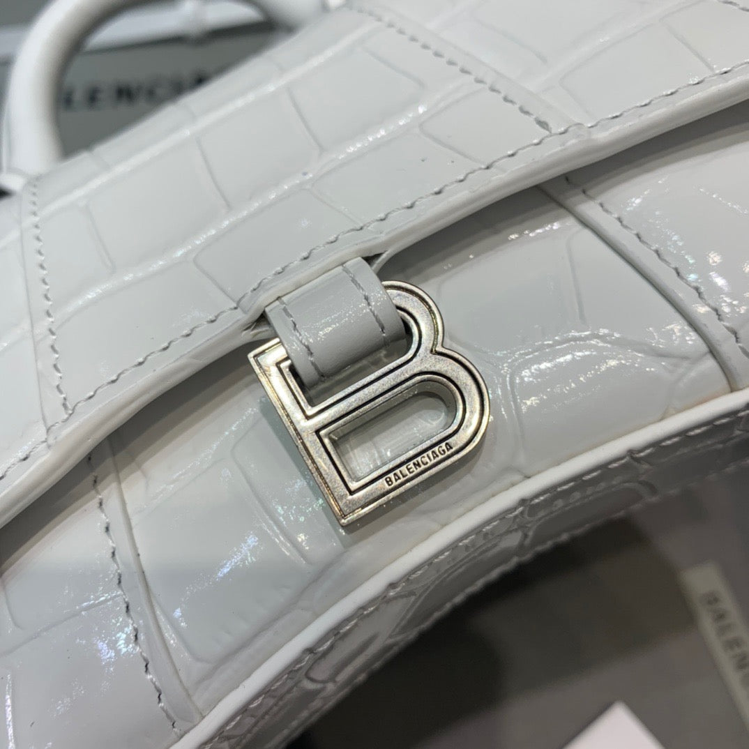Top Quality Hourglass Mini Handbag In White, For Women,  Bags 4.7in/12cm 6373721LR6Y9016