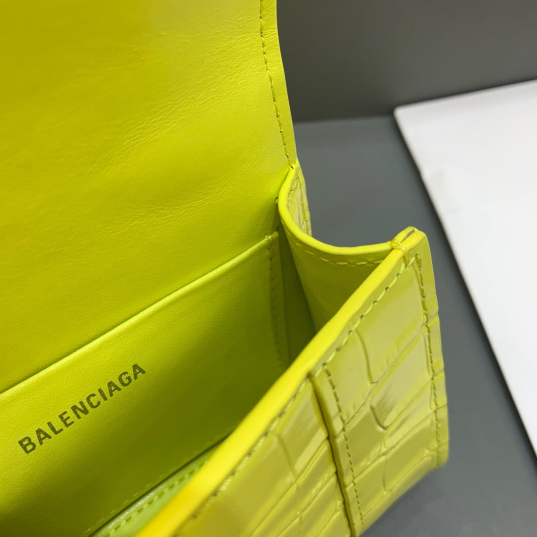 Top Quality Hourglass Mini Handbag With Chain In Yellow, For Women,  Bags 4.7in/12cm