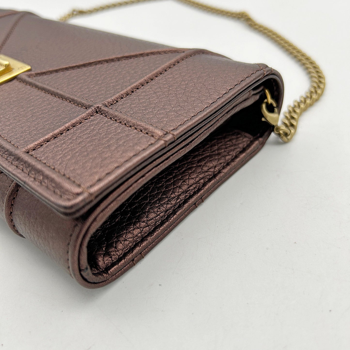 Dior Metallic Bronze Leather Diorama Wallet on Chain Dior 2506042408