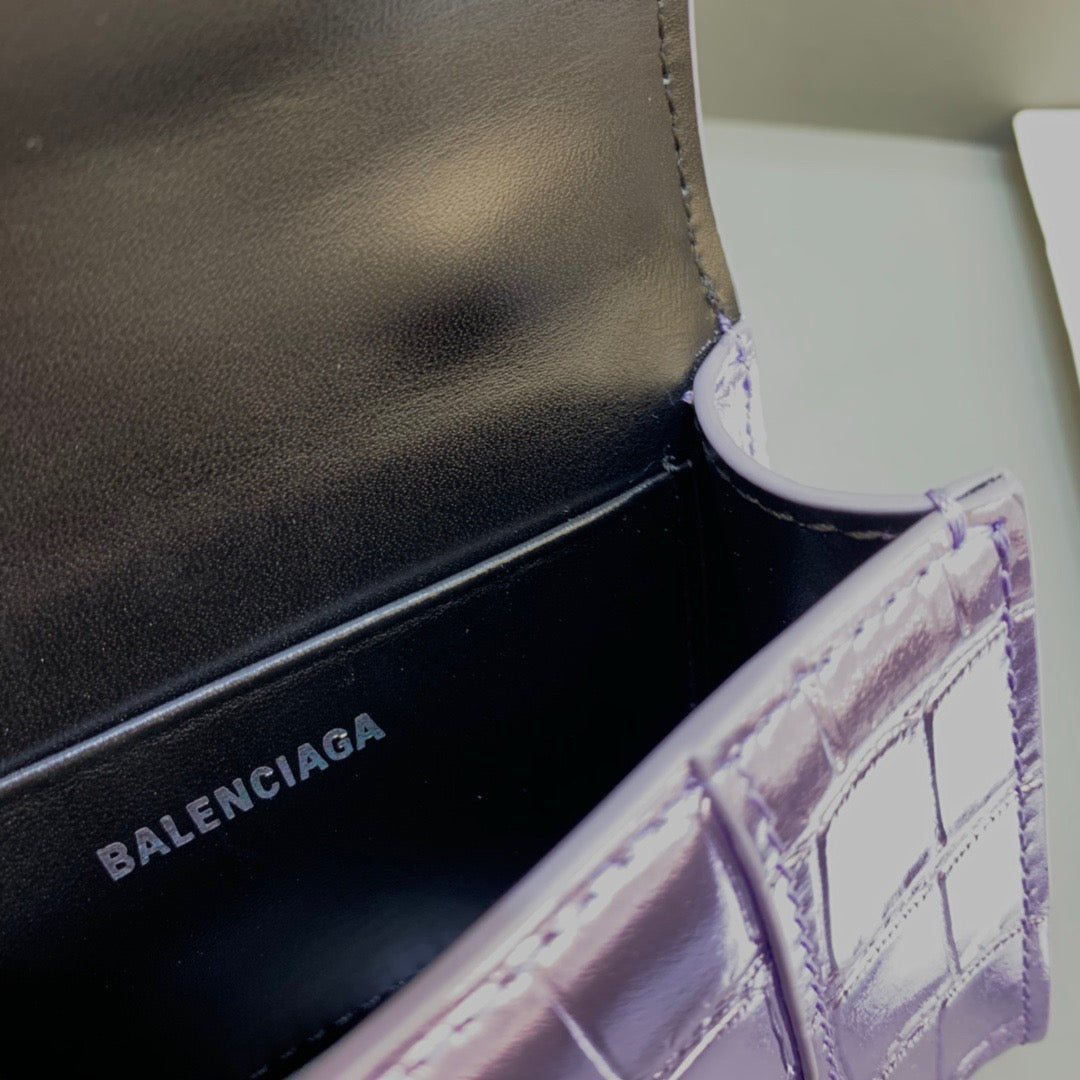 Top Quality Hourglass Mini Handbag With Chain In Light Violet, For Women,  Bags 4.7in/12cm