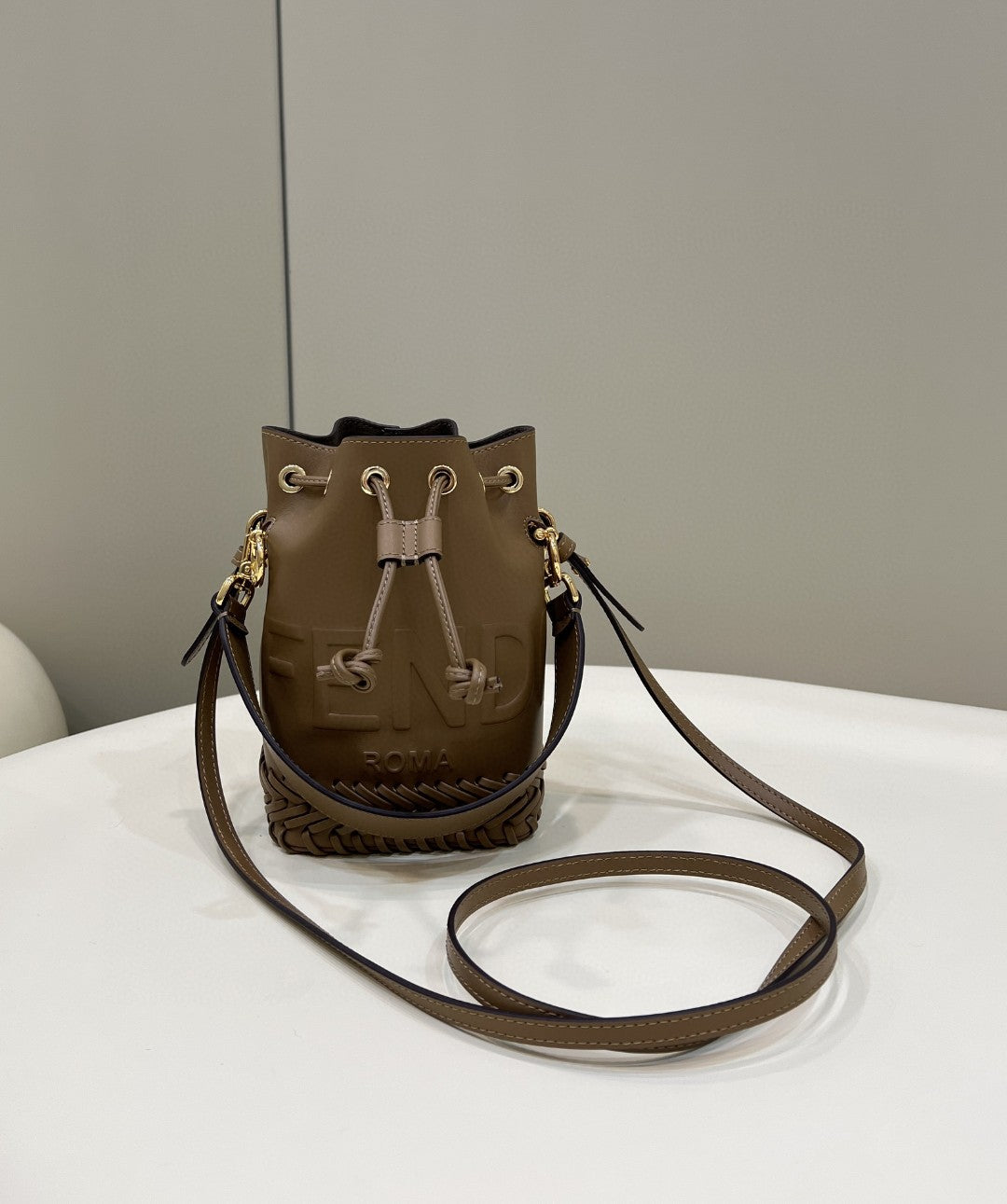 Top QualityTop Quality Mon Tresor Brown Mini-bag with stitching For Woman 18cm/7in