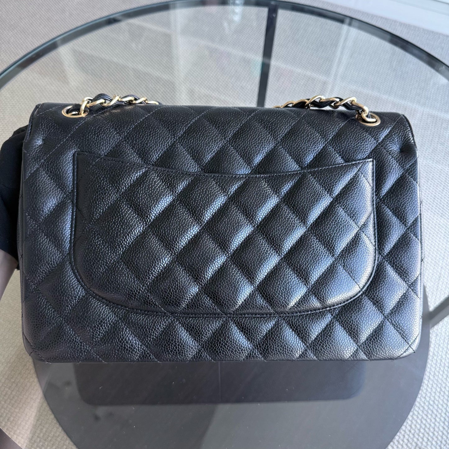 Chanel Classic Flap Jumbo - Caviar Double Flap 30CM Quilted Black Gold Hardware