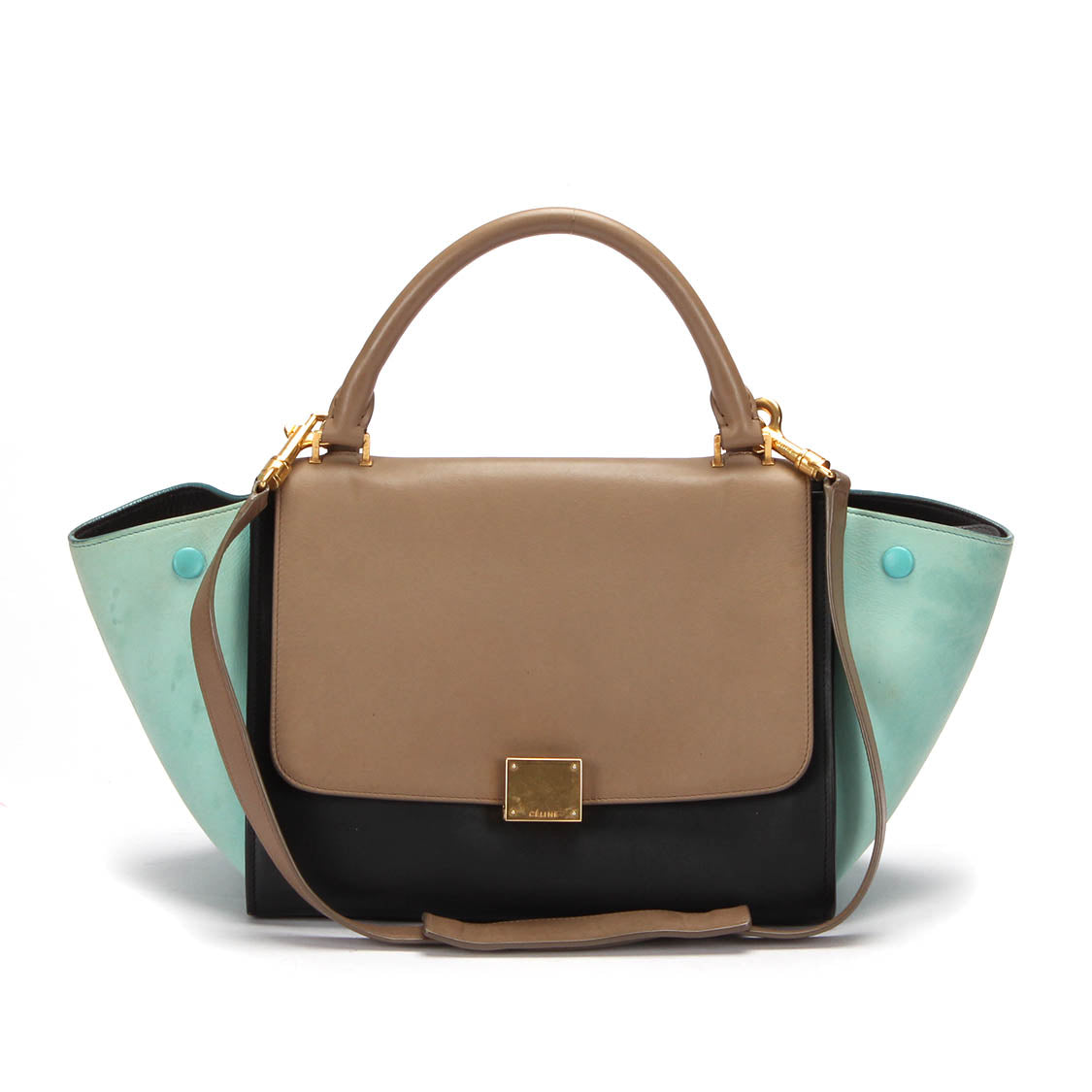 Luxury CELINE Tri-Color Leather Trapeze