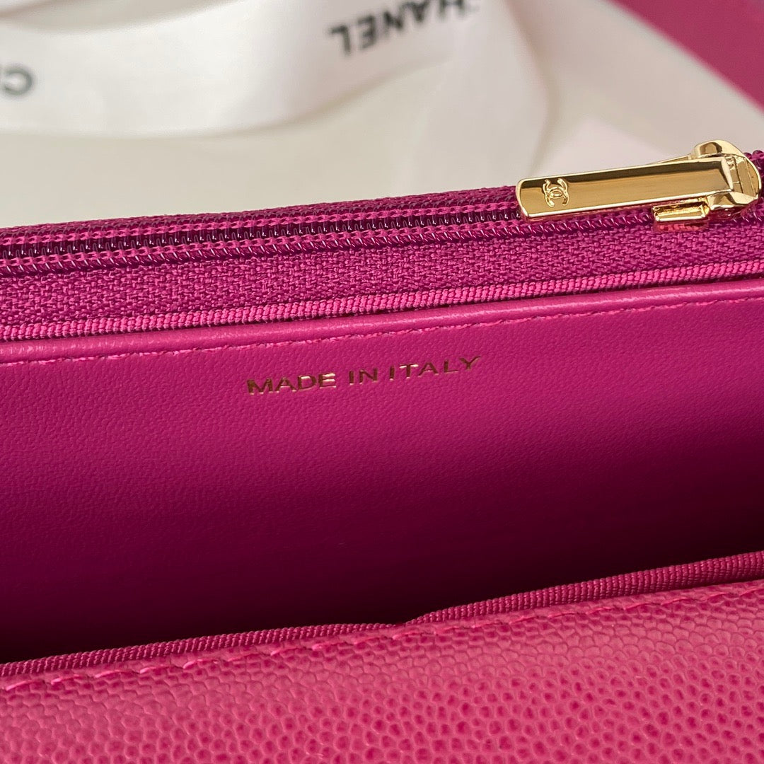 CHLSmall Flap Bag Gold Hardware Plum For Women, Women’s Handbags, Shoulder Bags 7.5in/19cm AP2840