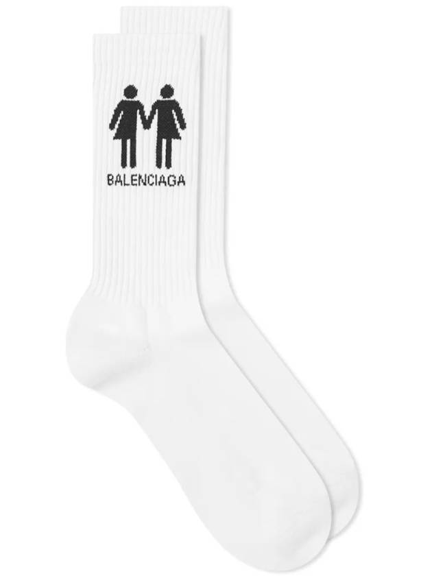 Luxury Balenciaga Trending 2025 Pride Tennis Socks White