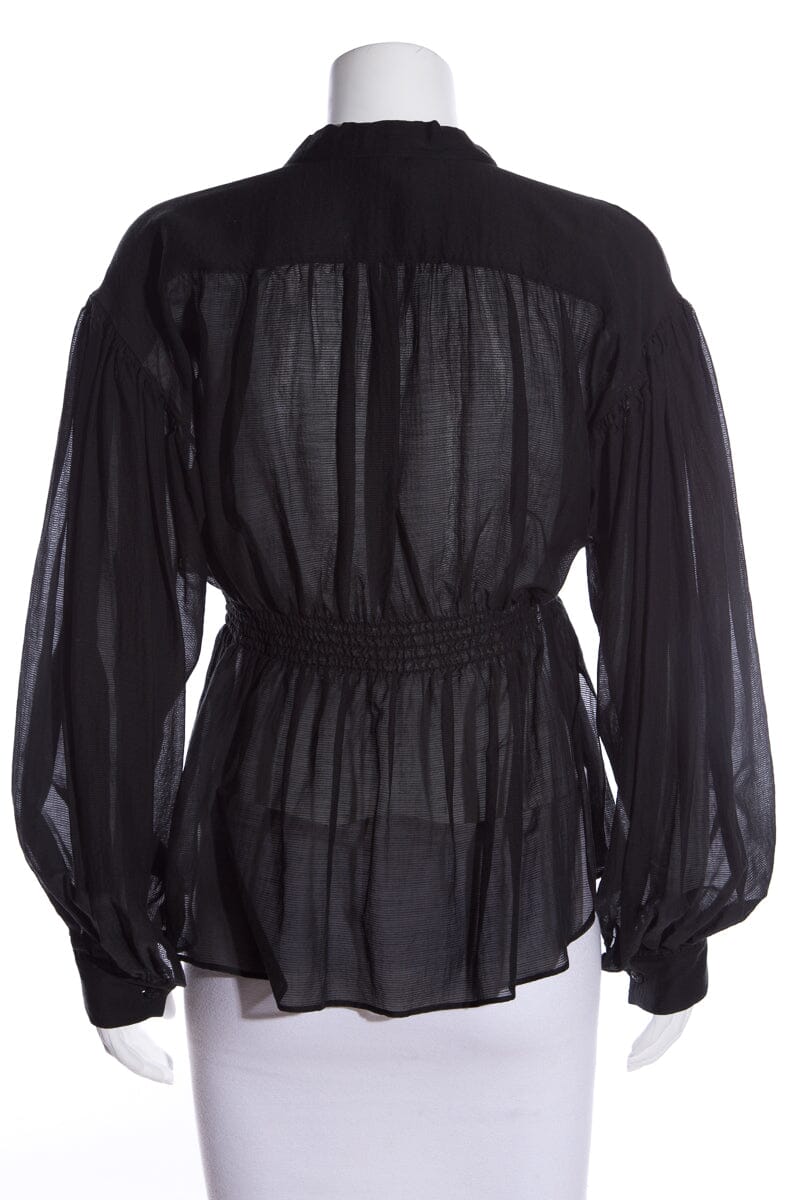 Chanel Black L/S Peasant Blo  SZ 36