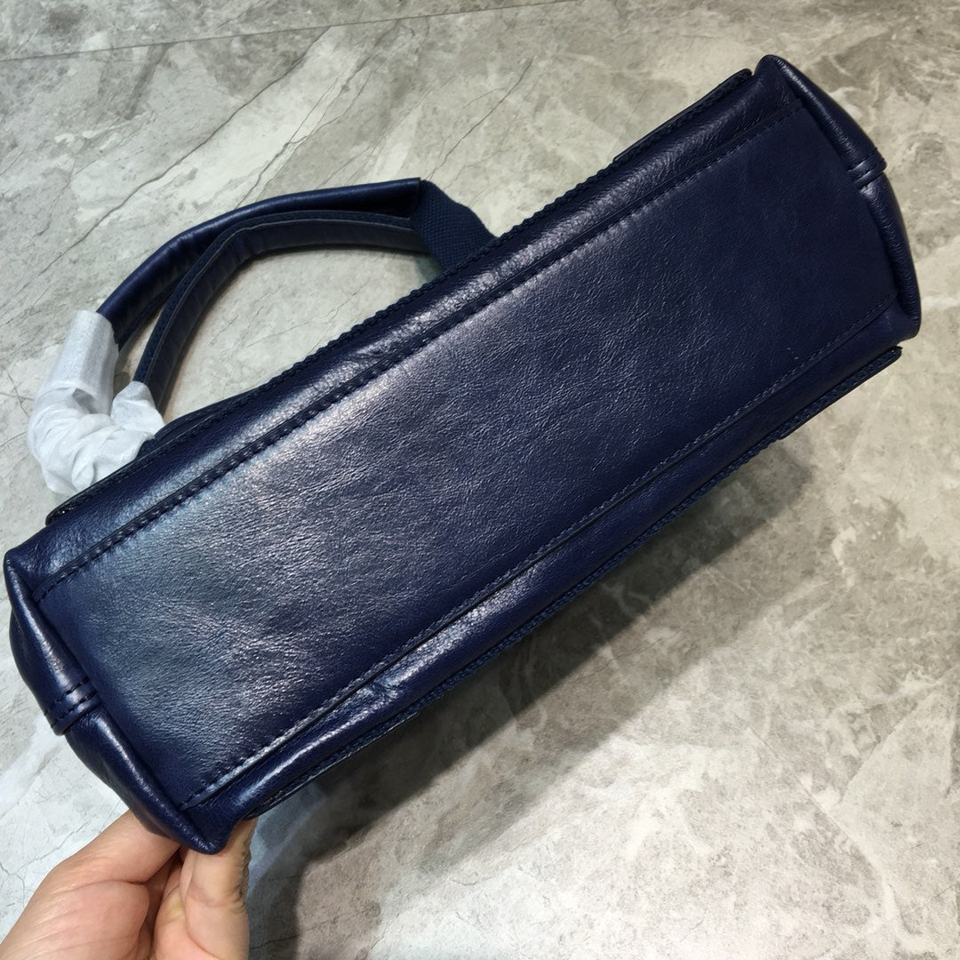 Top Quality Navy Small Cabas Tote Bag In Blue, For Women,  Bags 18.5in/47cm