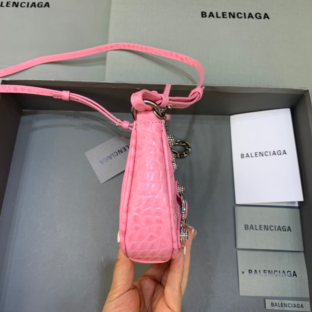 Top Quality Le Cagole Mini Bag With Chain In Pink, For Women,  Bags 8.2in/21cm 69581423EBY5812