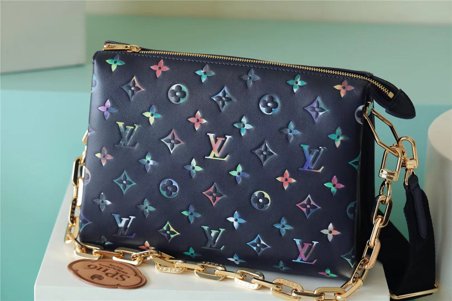 Top Quality Coussin PM Puffy Navy Blue For Women,  Shoulder And Crossbody Bags 10.2n/26cm Top Quality