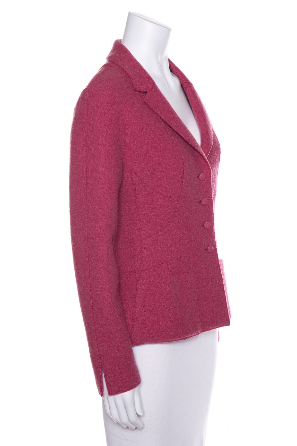 Chanel   1999 Pink Wool Button Up Jacket SZ 36
