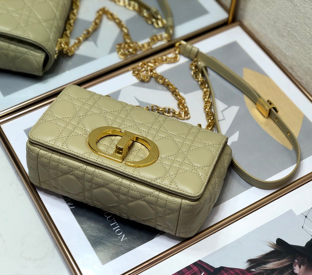 Top Quality Small Caro Bag Beige For Women 8in/20cm CD M9241UWHC_M39U