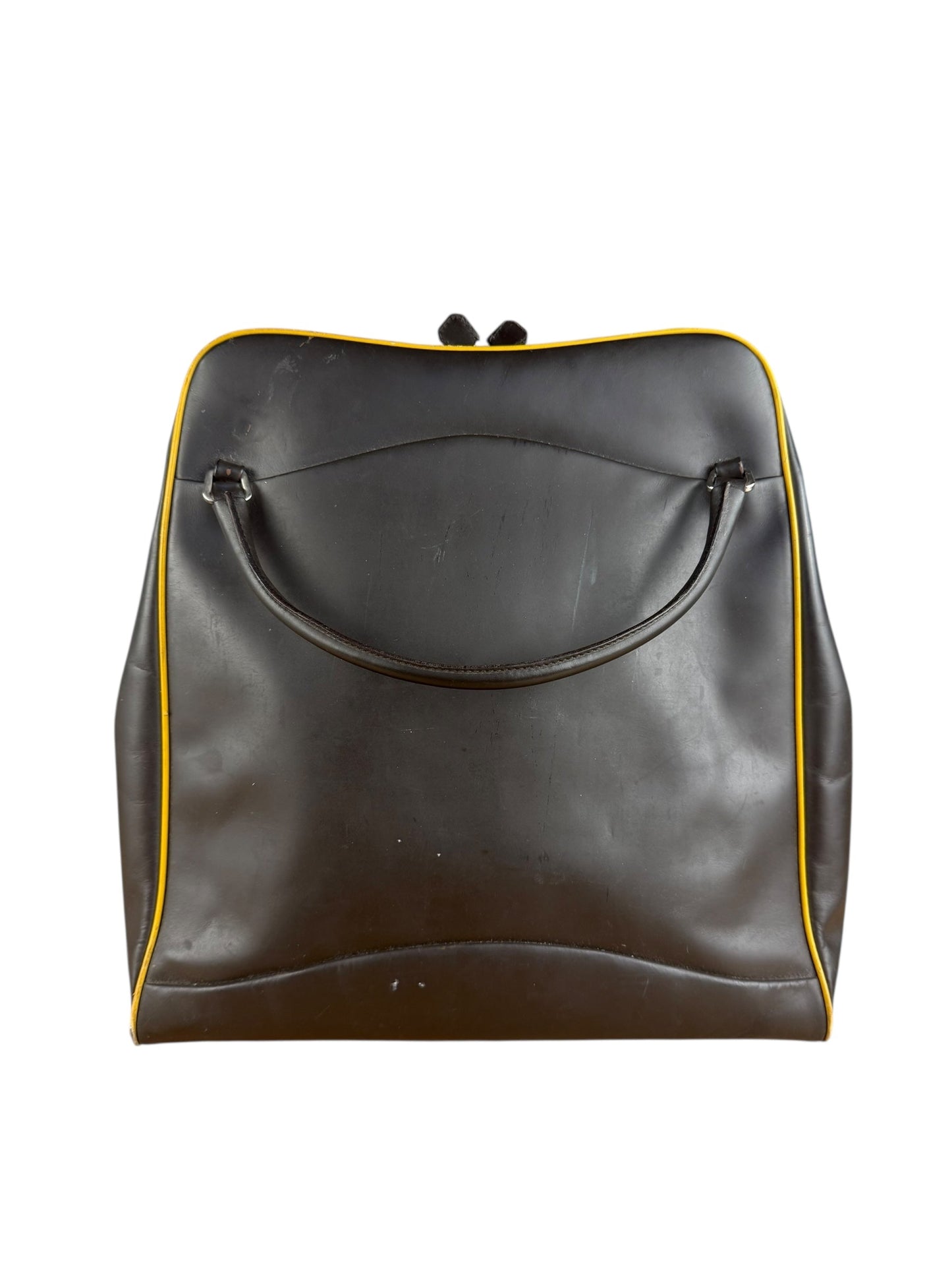 Prada   Dark Brown Leather Top Handle Bag