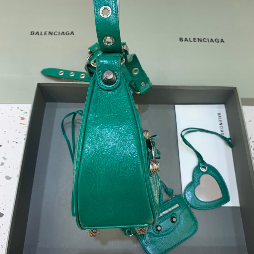 Top Quality Le Cagole XS Shoulder Bag In Dark Green, For Women,  Bags 13in/33cm