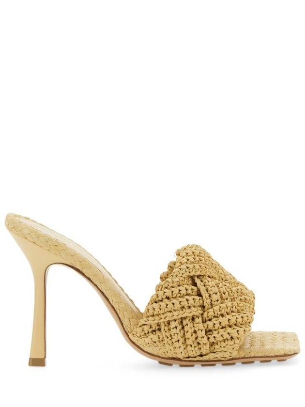 Luxury Bottega Veneta Lido Intrecciato Raffia Mule Beige