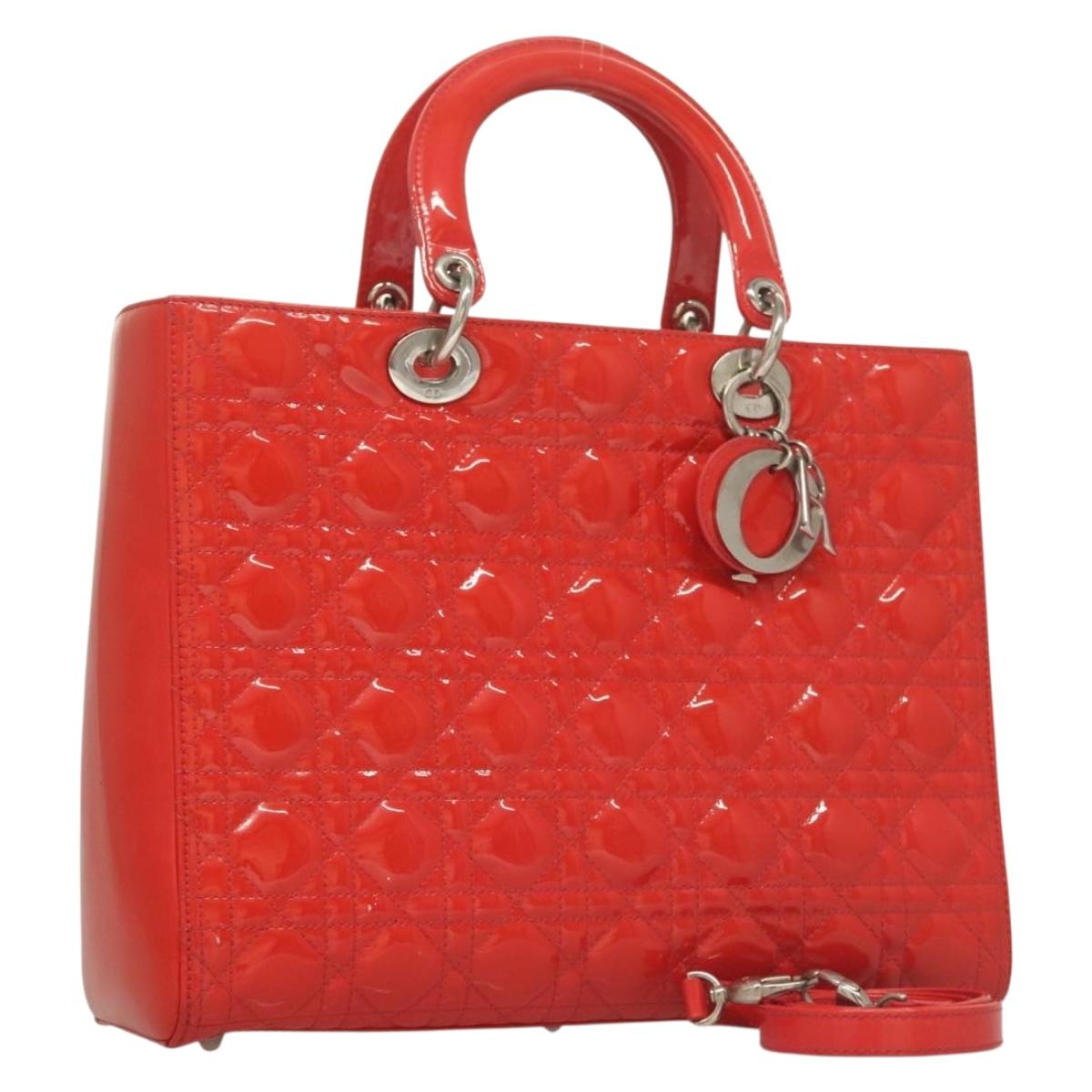 Christian Dior   Lady Dior Patent Patent Leather Red Patent_Leather Bag ()