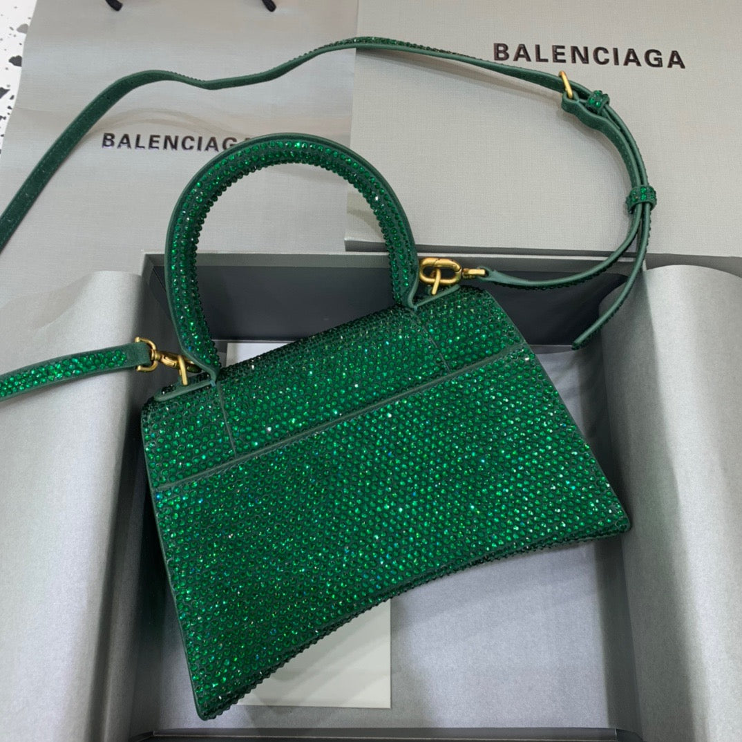 Top Quality Hourglass Small Handbag In Green, For Women,  Bags 9in/23cm