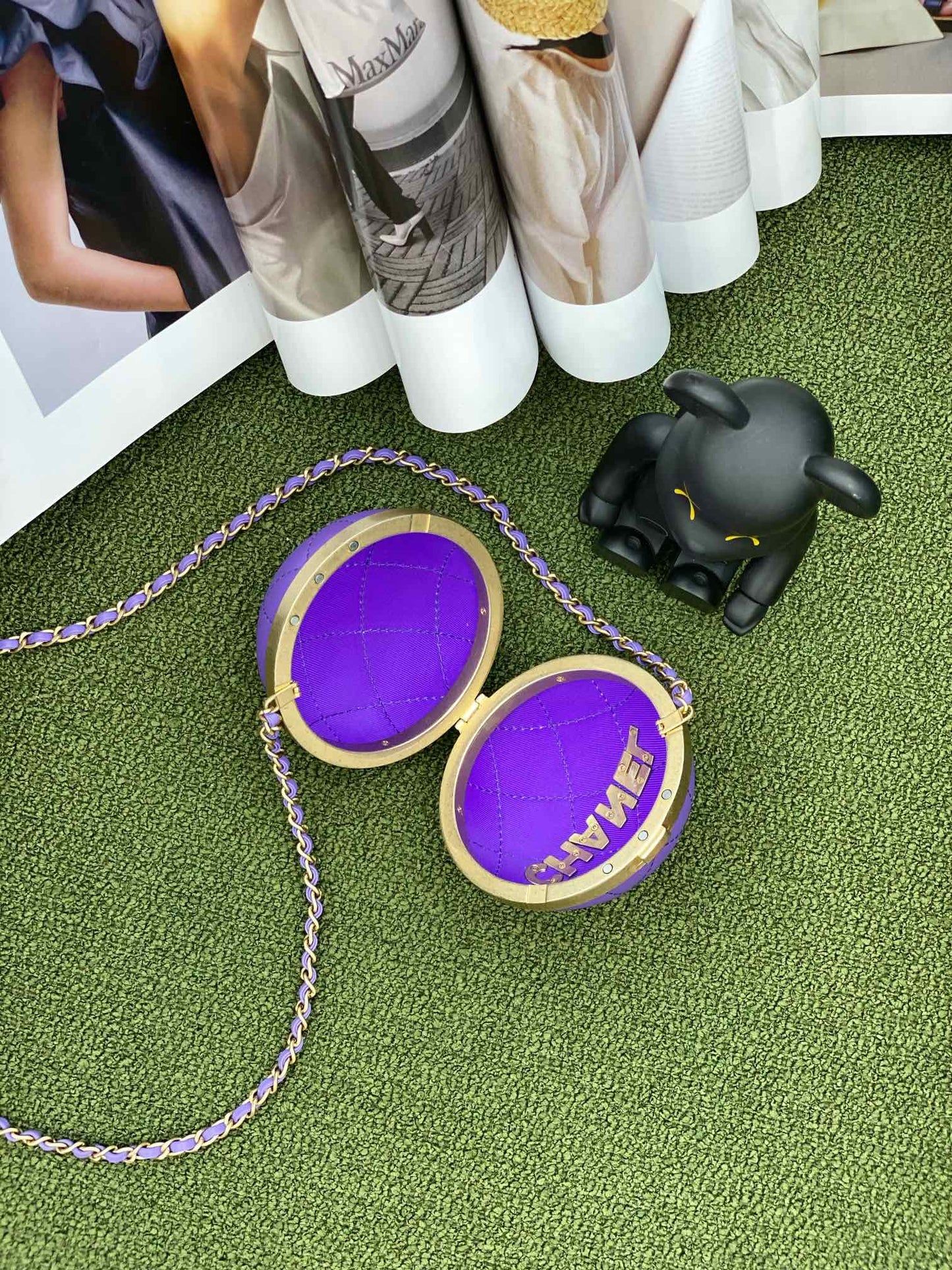 CHL Ball Bag Purple and Gold Chain Bag For Women 23.5cm/95in