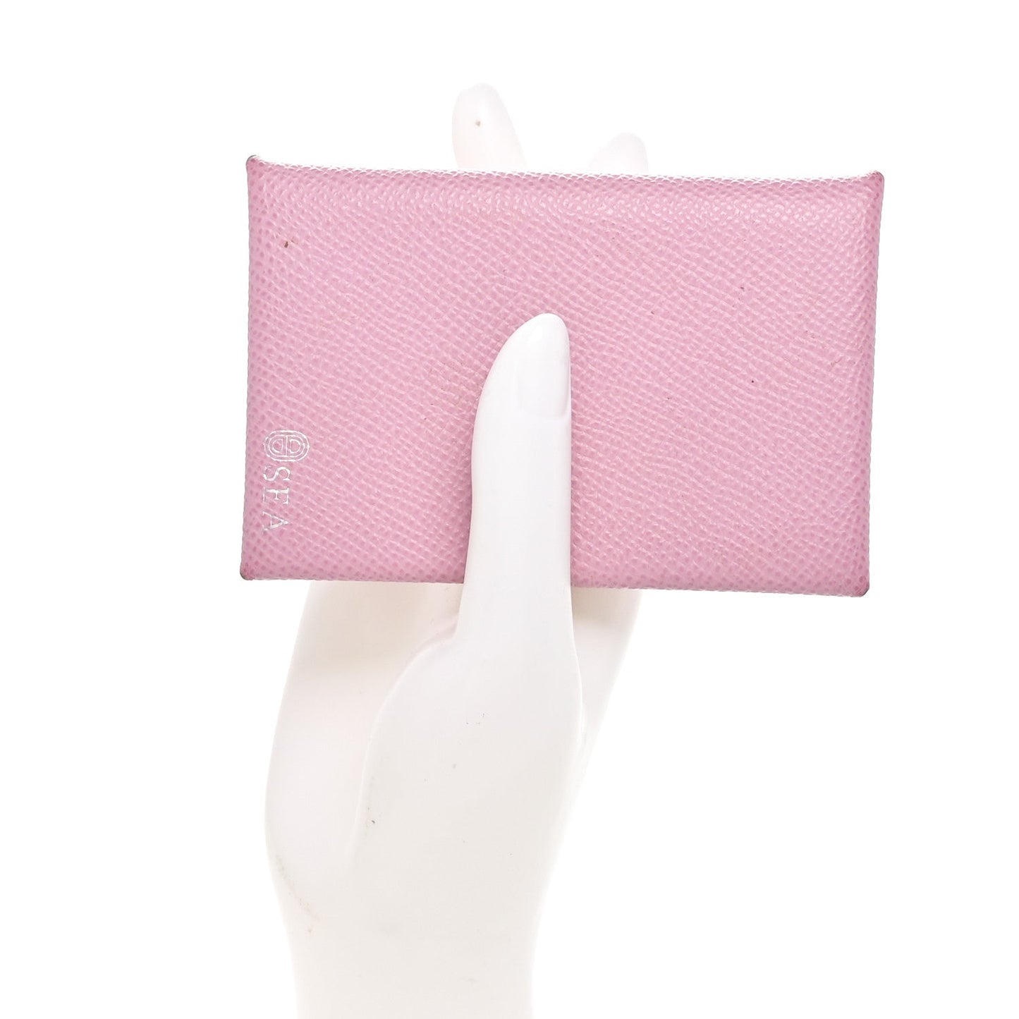 Hermes Epsom Horseshoe Calvi Card Case Mauve Sylvestre Craie