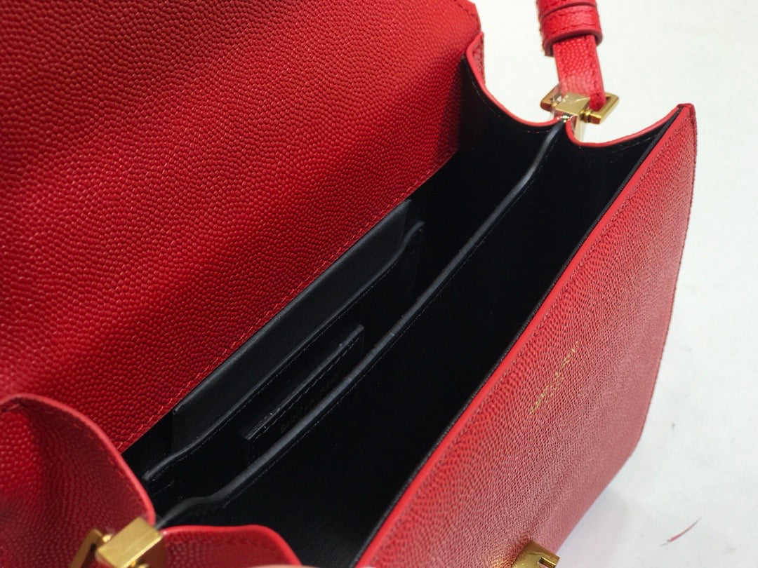 YSSL Cassandra Medium Top Handle Bag Red For Women 9in/24.5cm YSL  