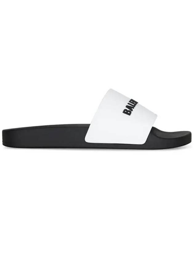 Luxury Balenciaga Trending 2025 Logo Pool Slippers White