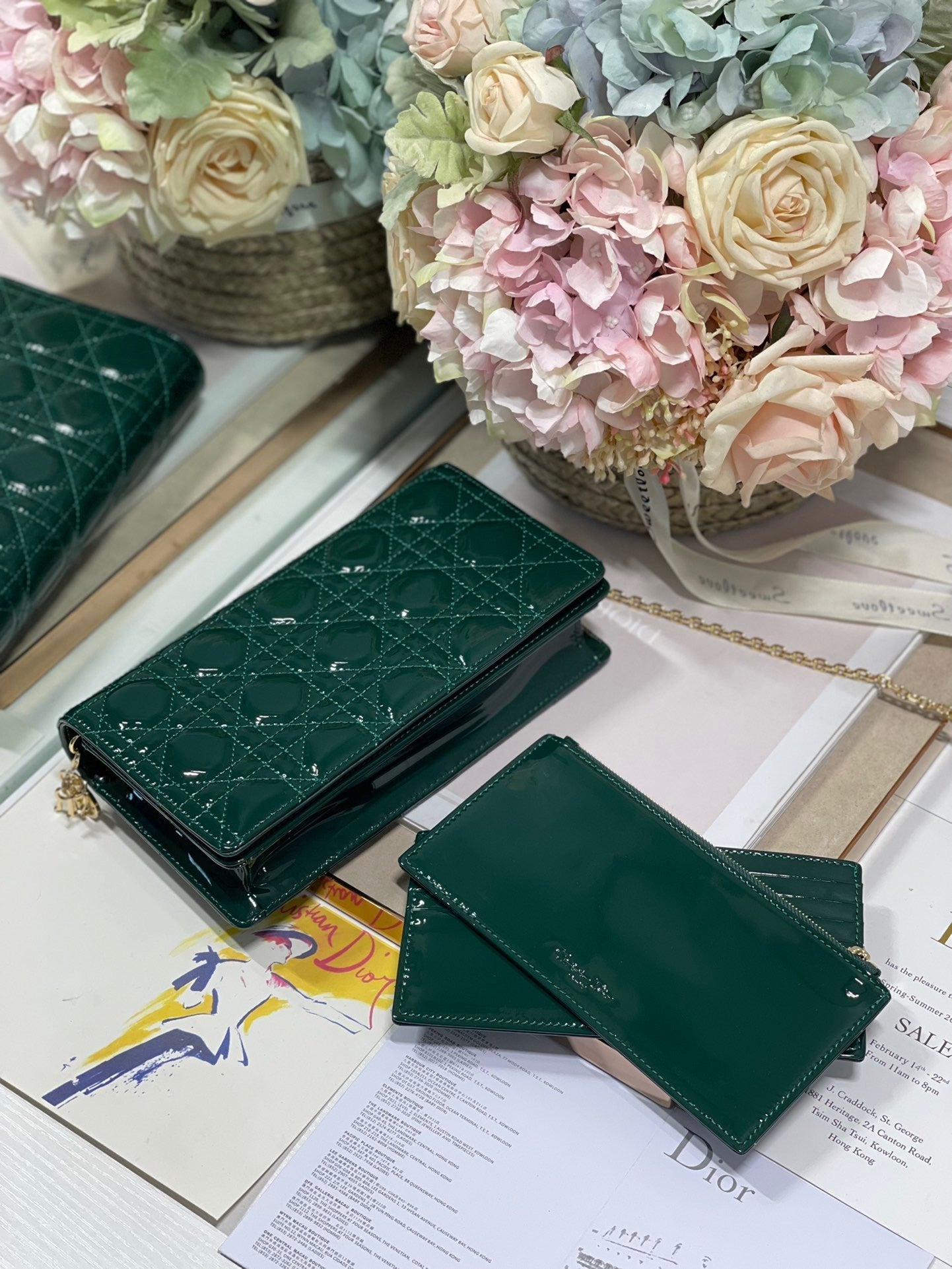 Top Quality Lady Pouch Green, For Women, Womens Handbags 8.5in/21.5cm CD