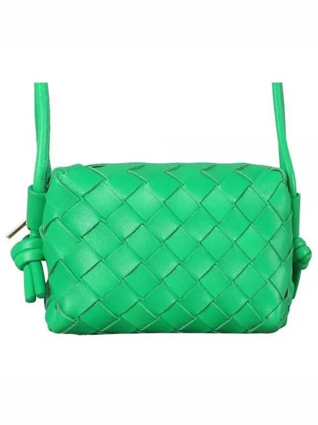 Luxury Bottega Veneta Loop Camera Leather Crossbag Parakeet