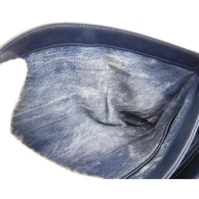 Gucci   Navy Blue Small G Print Coated Canvas And Leather Satchel