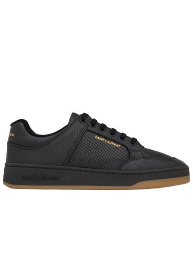 Luxury Saint Laurent Trending 2025 SL 61 Logo Signature Leather Low Top Sneakers Black