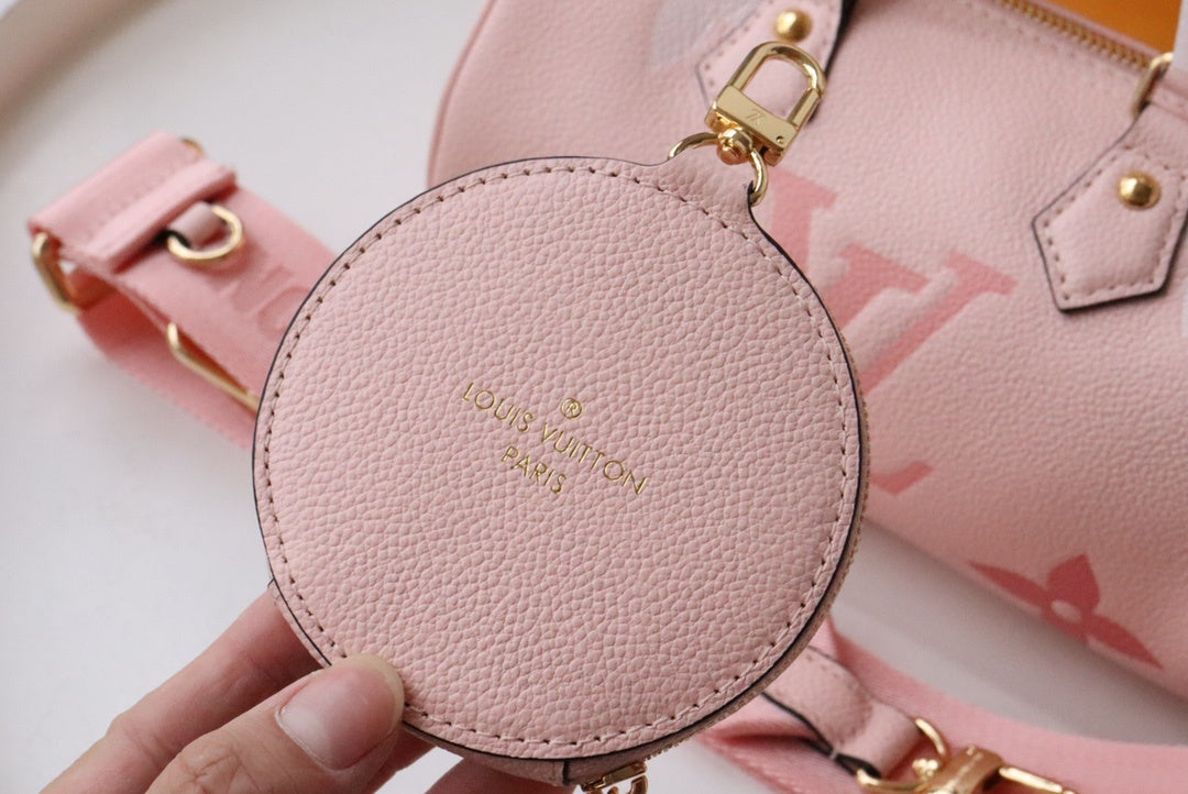 Top Quality Papillon BB Monogram Empreinte Bouton De Rose Pink For Women, Womens Handbags, Shoulder And Crossbody Bags 7.9in/20cm Top Quality M45707