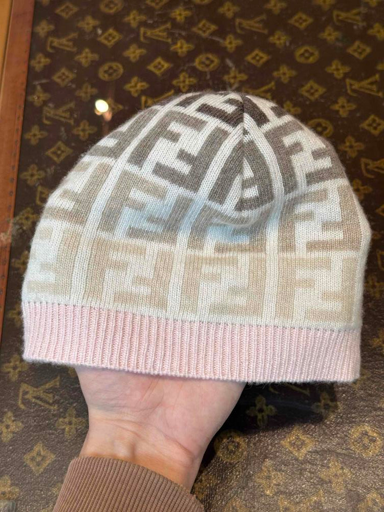 Fendi Gradient FF Logo Pink/Brown Beanie