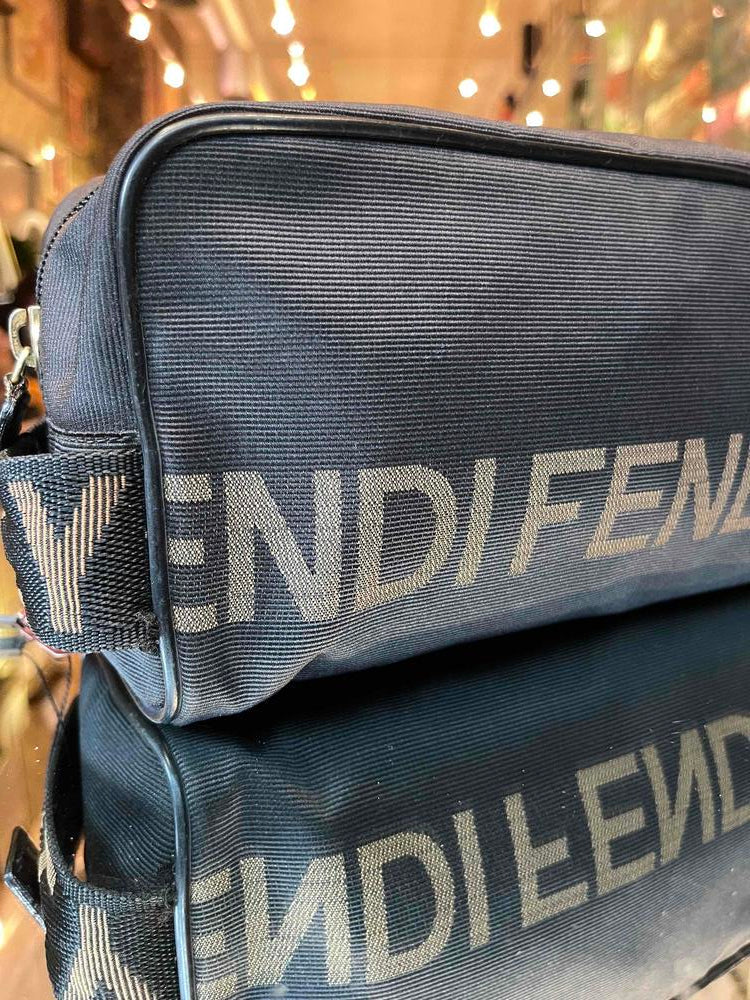 Fendi Canvas Logo Travel Zip Pouch