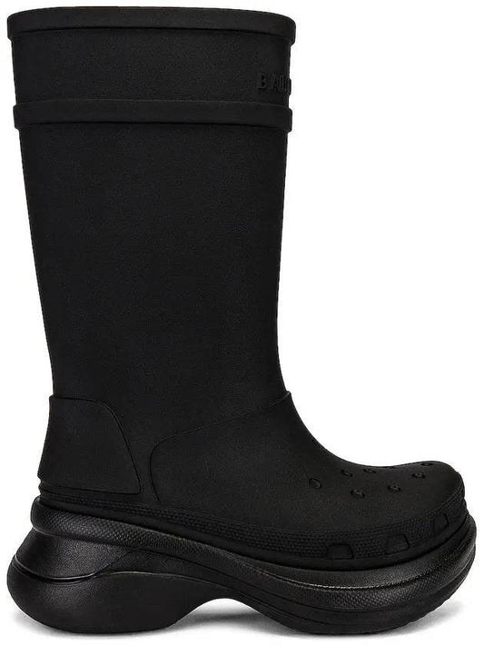 Luxury Balenciaga Trending 2025 WoMen's Crocs Rubber Long Boots Black