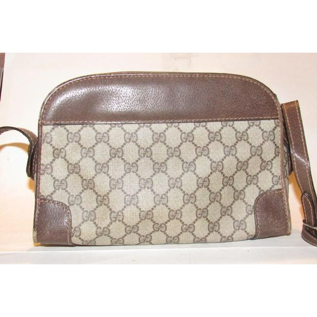 Gucci   Gg Web Brown And Large G Logo Print Coated Canvas