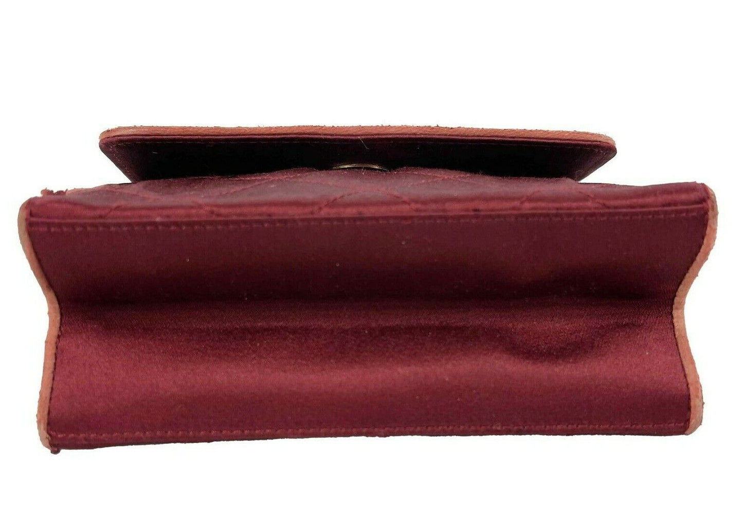 CHANEL -   Mini Satin Quilted Rope Shoulder Crossbody - Burgundy / Black
