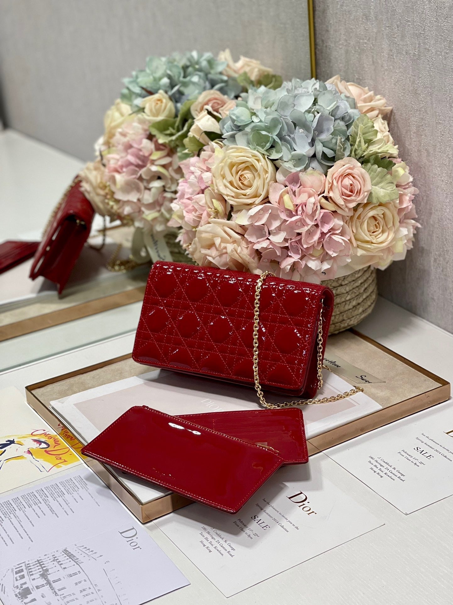 Top Quality Lady Pouch Red, For Women, Womens Handbags 8.5in/21.5cm CD S0204OVRB_M323