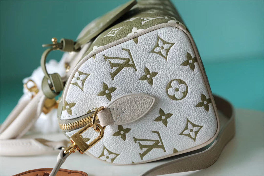 Top Quality Speedy Bandouliere 20 PM Monogram Empreinte Khaki Green / Beige / CreamFor Women,  Shoulder And Crossbody Bags 20.5cm/8.1in Top Quality M46118