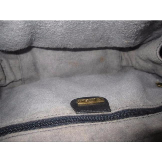 Gucci   Shades Of Blue Navy Small G Logo Leather Coated Canvas Satchel