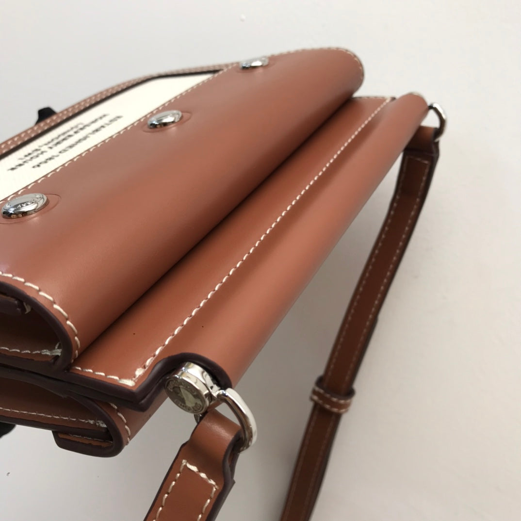 Top Quality Mini Horseferry Print Title Bag With Pocket Detail Malt Brown For Women, Bags 7.5in/19cm 80146111