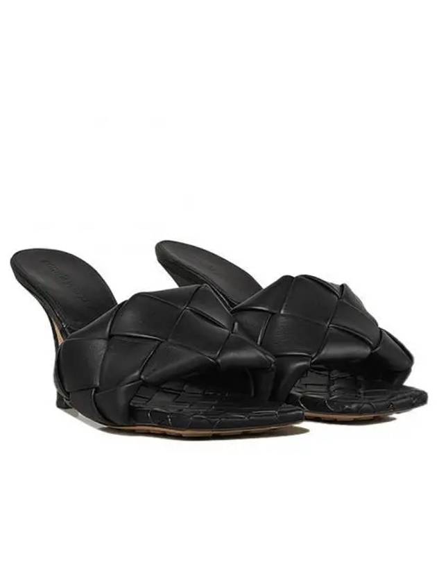 Luxury Bottega Veneta Lido Intrecciato Sandal Heels Black