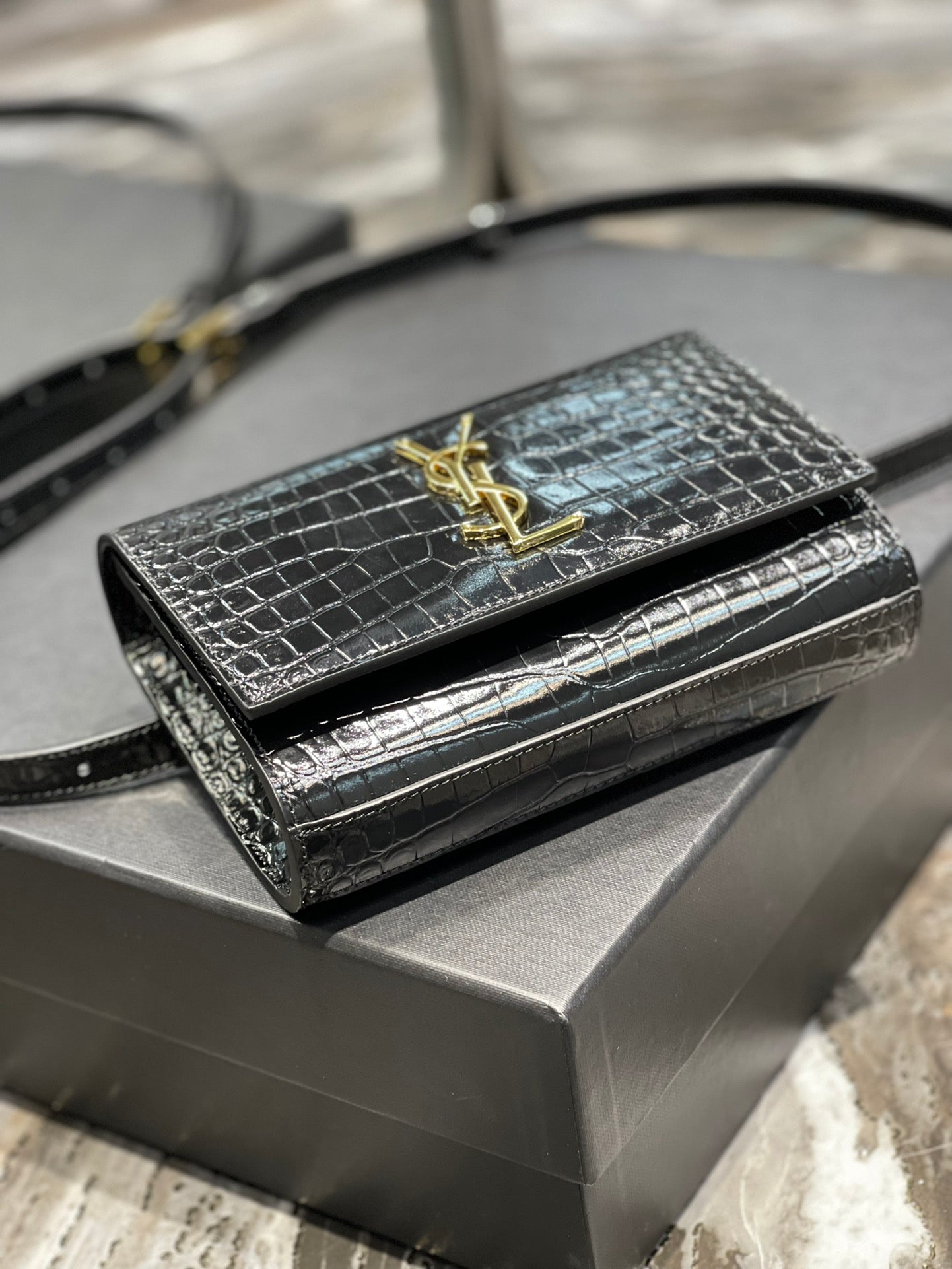Top Quality Kate Belt Bag Light Black For Women, Women’s Bags 7in/18cm YSL