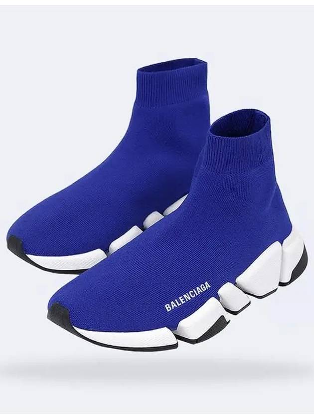 Luxury Balenciaga Trending 2025 Speed 2.0 High Top Sneakers Blue