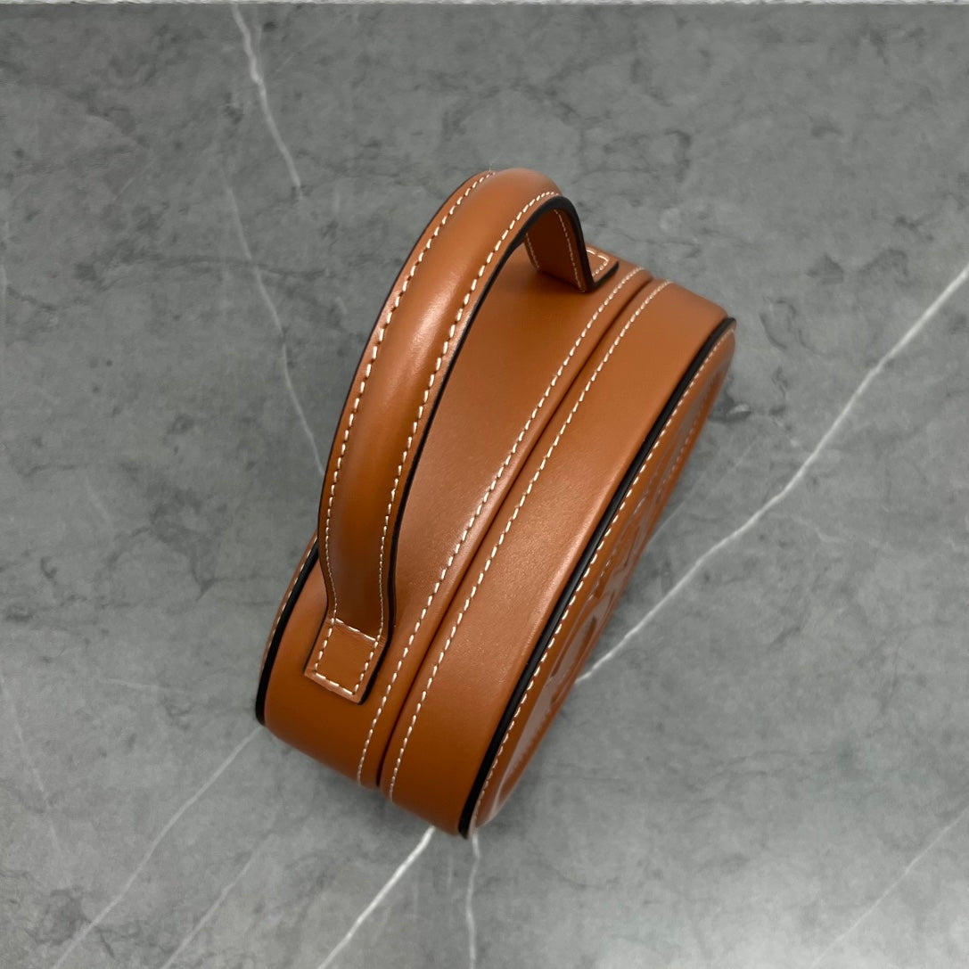 Top Quality Oval MinauTop Qualityere Cuir Triomphe Brown For Women 6in/11.5cm 198613DU6.04LU