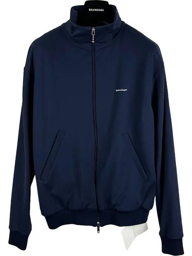 Luxury Balenciaga Trending 2025 Logo Zip-Up Jacket Navy