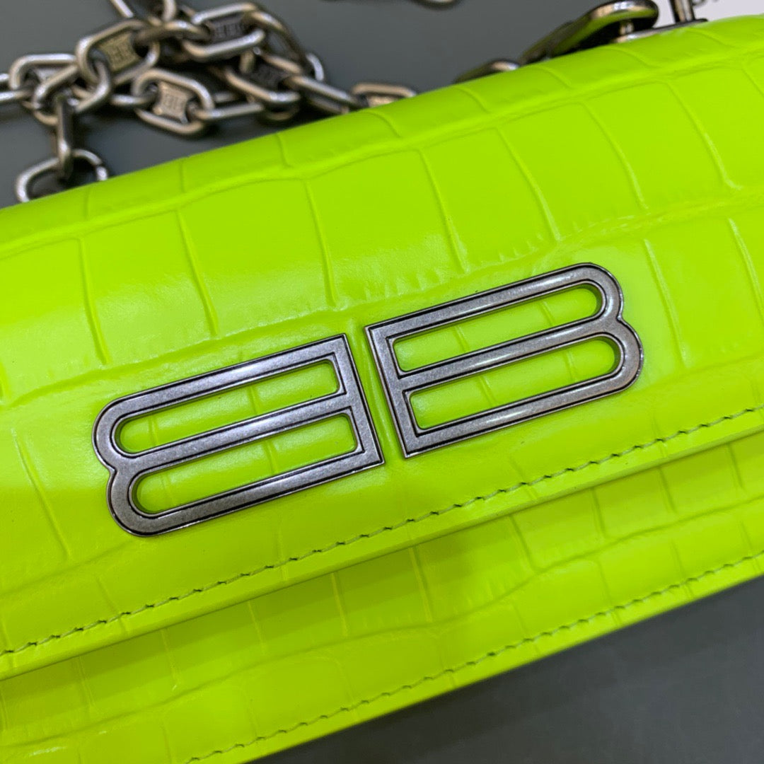 Top Quality Gossip Small On Chain Shoulder Bag Green Neon, For Women,  Bags 7.4in/19cm