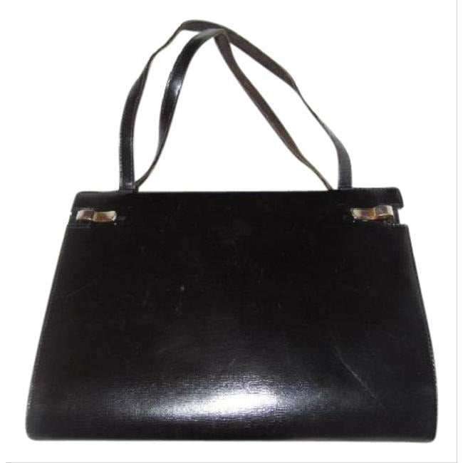 Gucci   Black Leather And Satin Shoulder Bag
