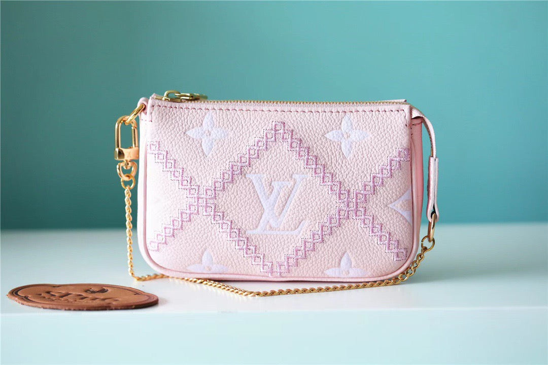 Top Quality Mini Pochette Accessoires Monogram Empreinte Pink For Women, Womens Handbags, Shoulder Bags And Crossbody Bags 6.1in/15.5cm Top Quality