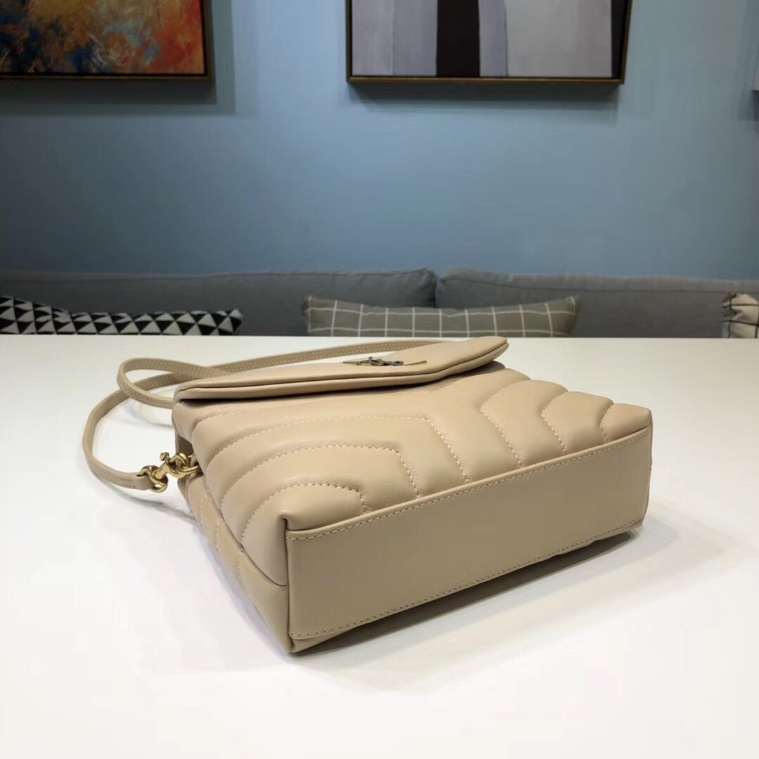 Top Quality Loulou Mini Shoulder Bag Beige For Women 7in/18cm YSL